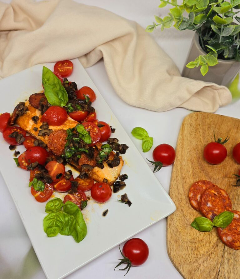 Saumon grillé au chorizo 185 Saumon grillé au chorizo