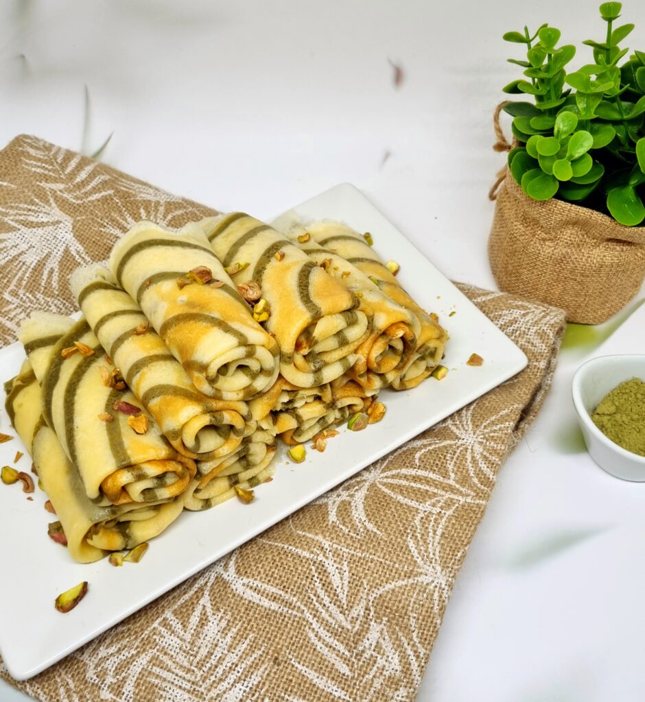 Crêpes tourbillon au thé matcha
