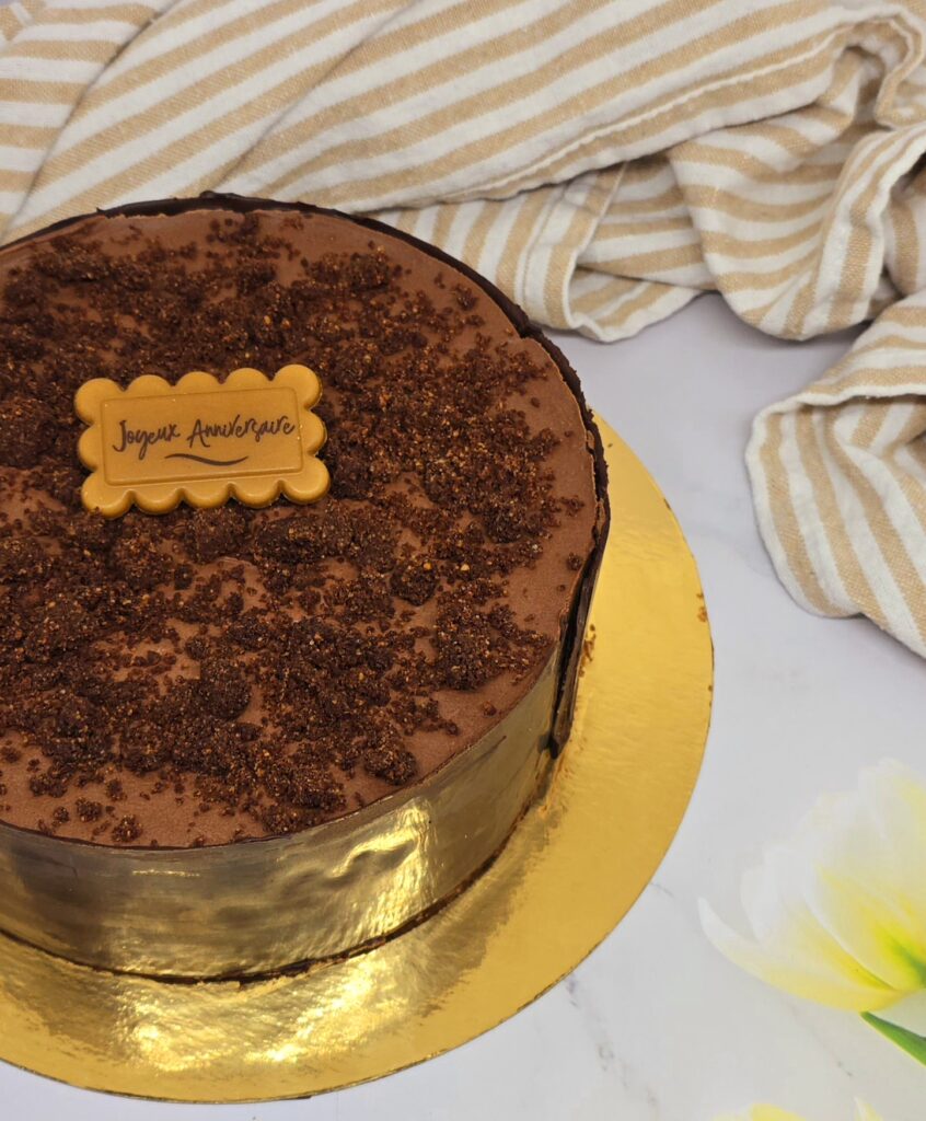 Entremet chocolat noir caramel