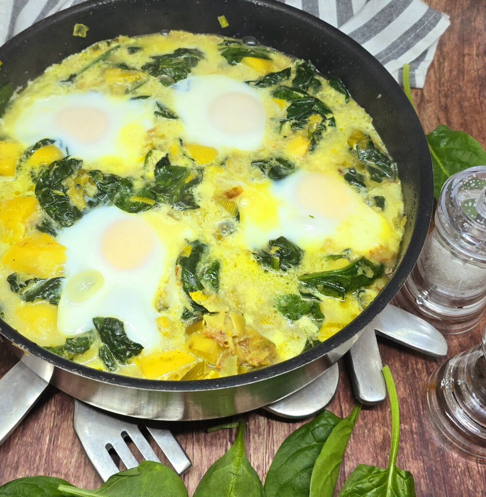 Chakchouka pommes de terre épinards 1 Chakchouka pommes de terre épinards