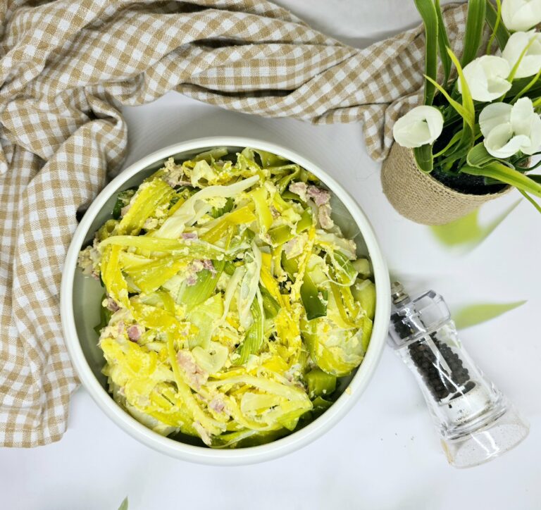 Poireaux carbonara 120 Poireaux carbonara