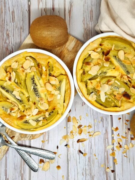 Clafoutis de kiwi et lait d'amande