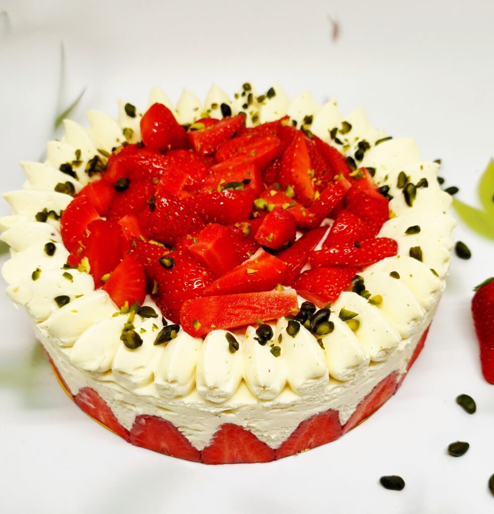 Fraisier crème diplomate 1 Fraisier crème diplomate