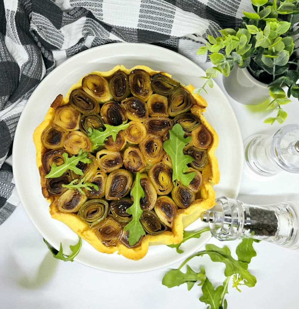 Tatin de poireaux rôtis