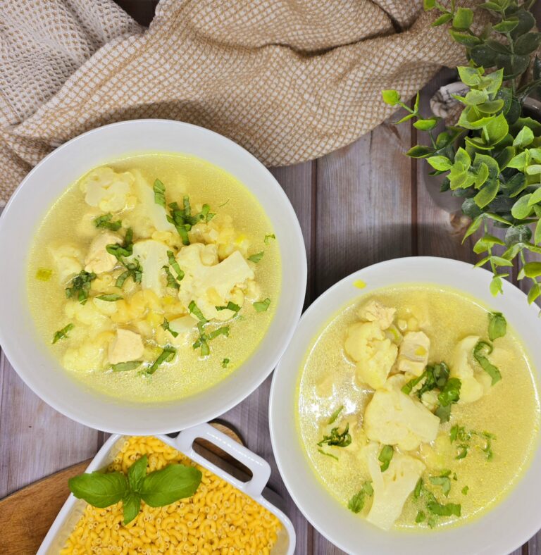 Bouillon coquillettes poulet et chou fleur 112 Bouillon coquillettes poulet et chou fleur