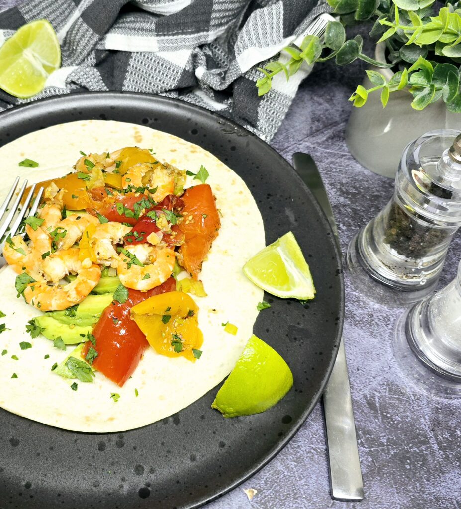 Fajitas aux crevettes express 1 Fajitas aux crevettes express