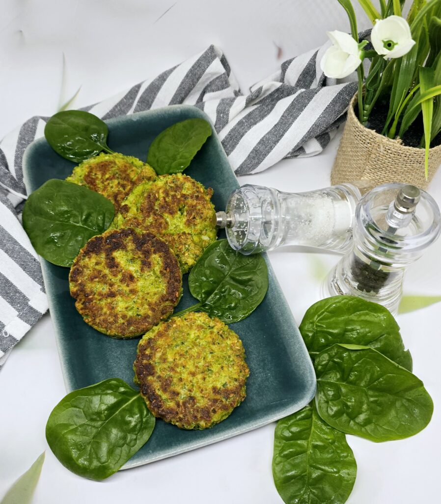 Galettes de petits pois et fêta