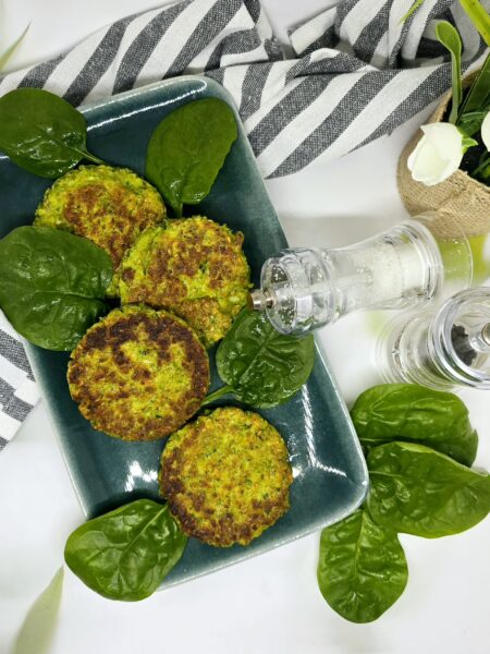 Galettes de petits pois et fêta