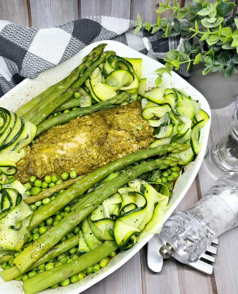 Filet mignon au pesto et légumes printaniers