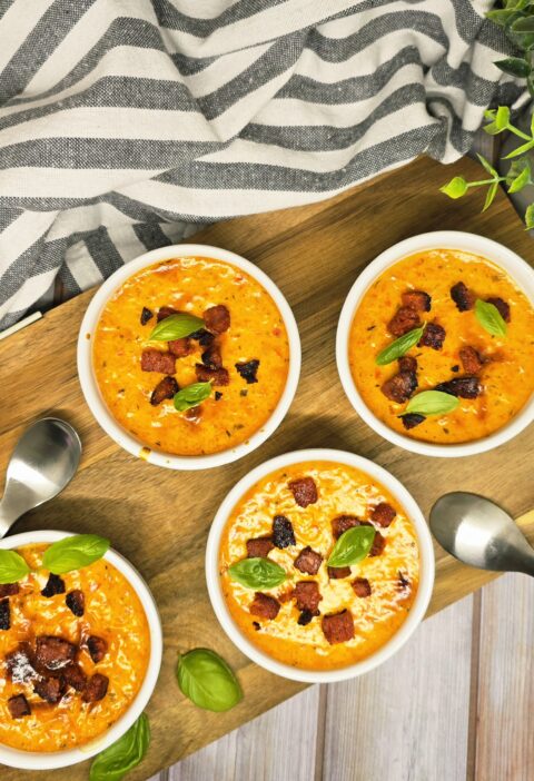 Crèmes brûlées poivrons chorizo