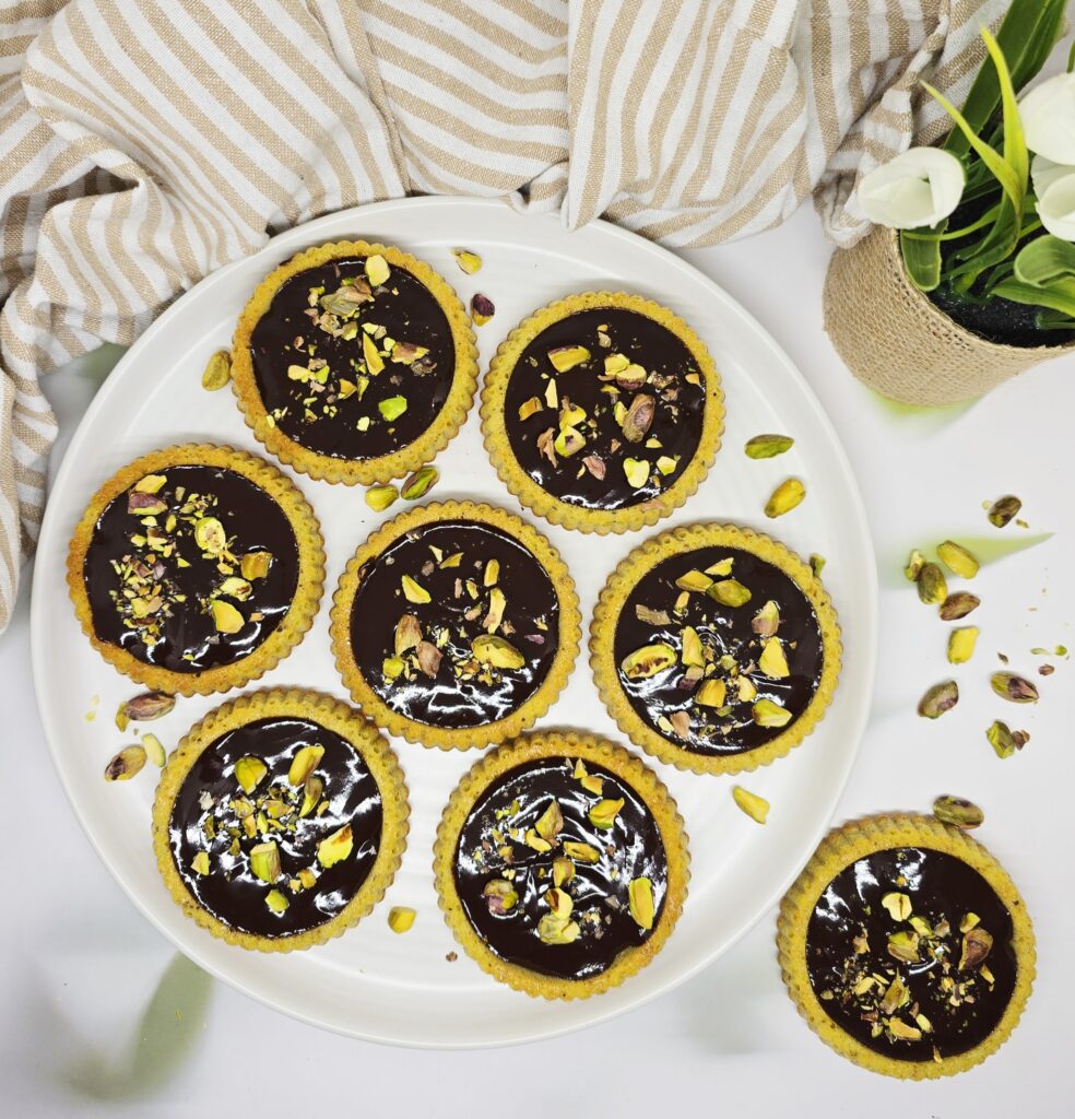 Tartelettes pistache chocolat noir