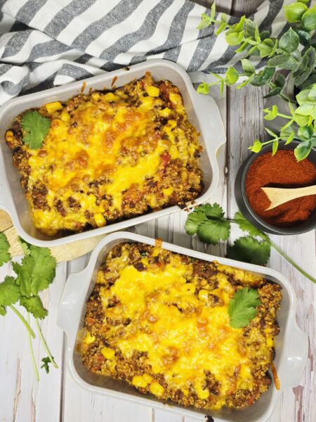 Gratin de quinoa et de bœuf à la mexicaine