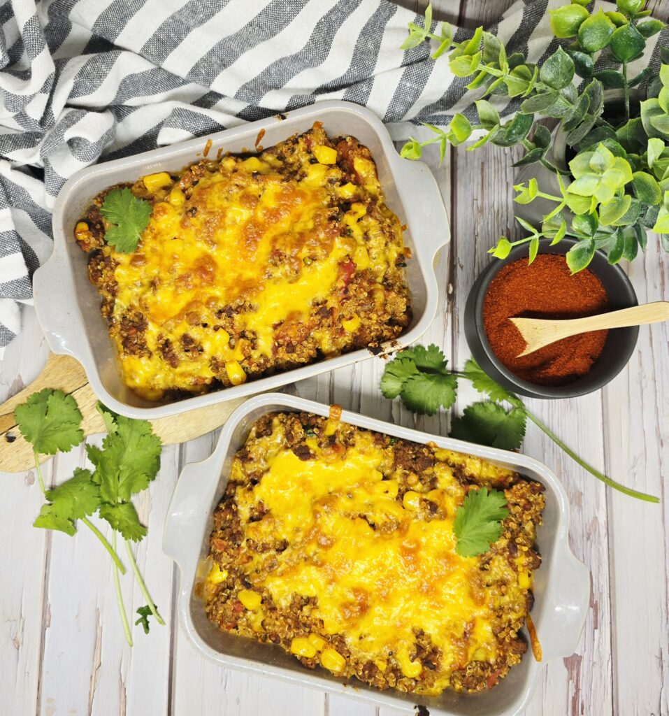 Gratin de quinoa et de bœuf à la mexicaine