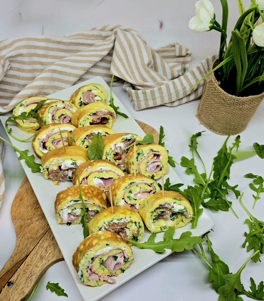 Bouchées omelette jambon cru