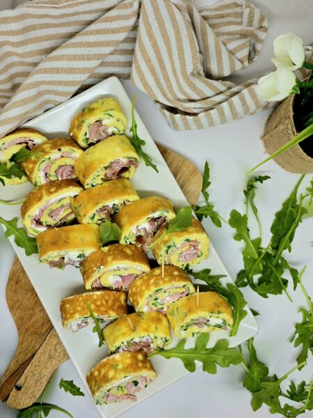 Bouchées omelette jambon cru