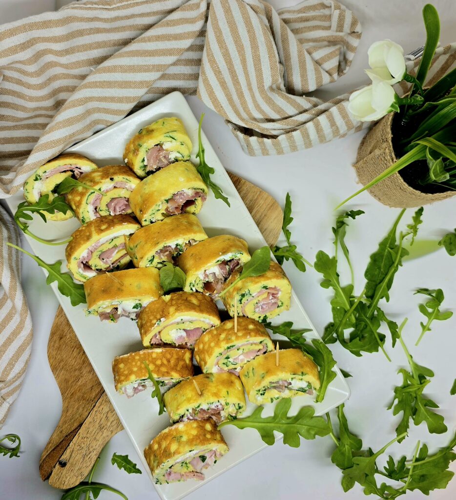 Bouchées omelette jambon cru
