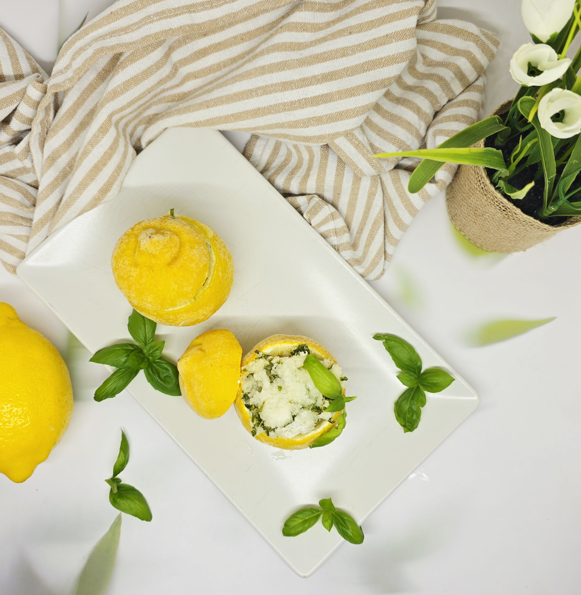 Citrons givrés au basilic