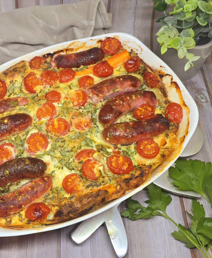 Clafoutis salé à la saucisse – Recette gourmande et facile