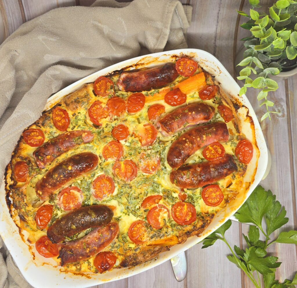 Clafoutis salé à la saucisse – Recette gourmande et facile