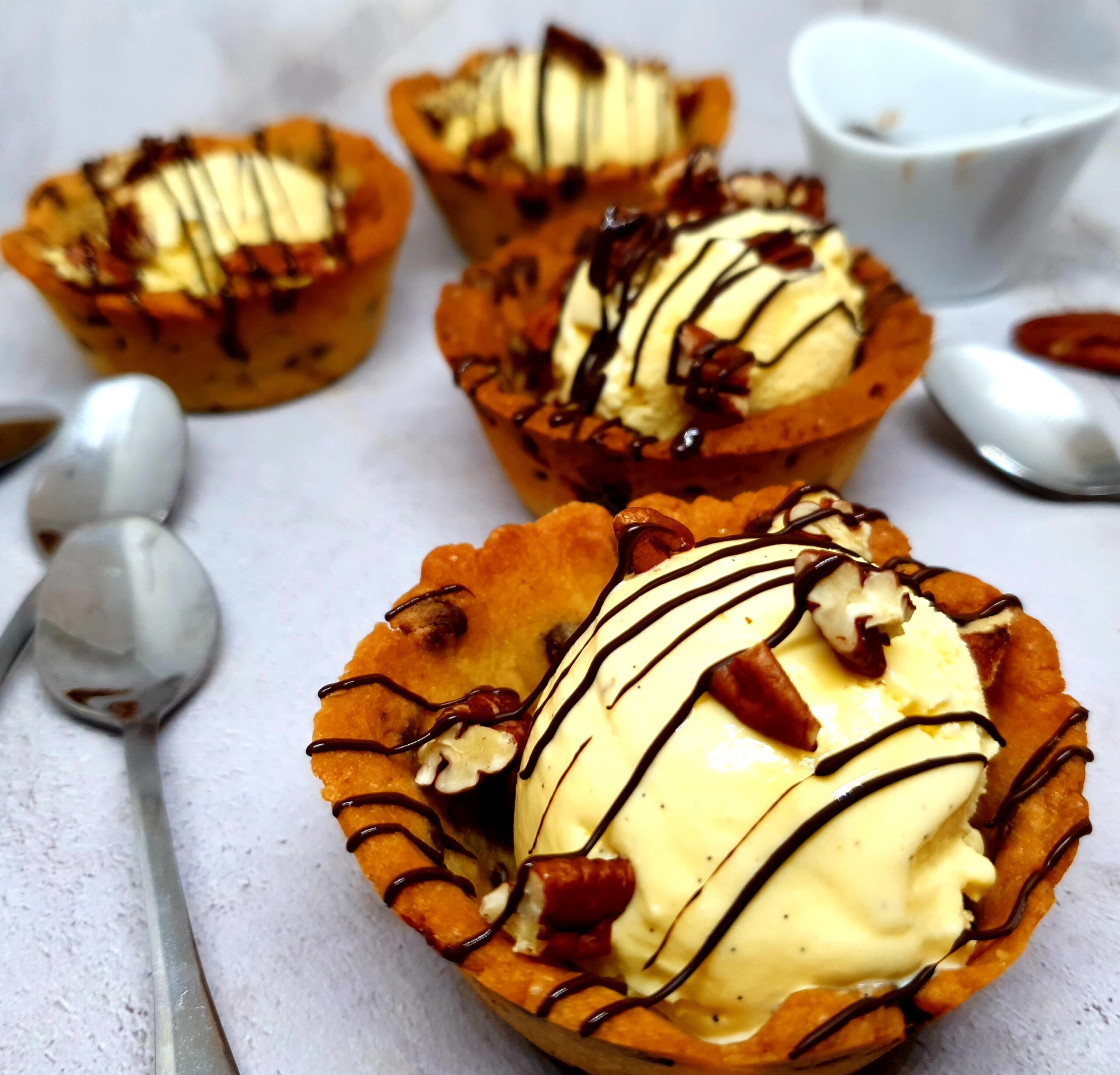 Cookies cups et glace vanille