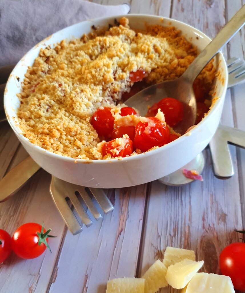 Crumble de tomates cerises au parmesan