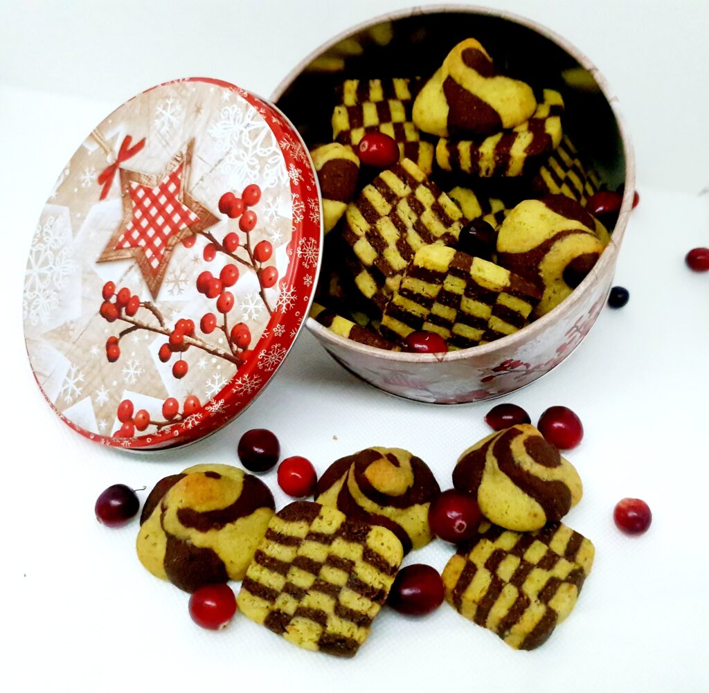 Biscuits damiers pistache et chocolat – Recette bredele facile et gourmande