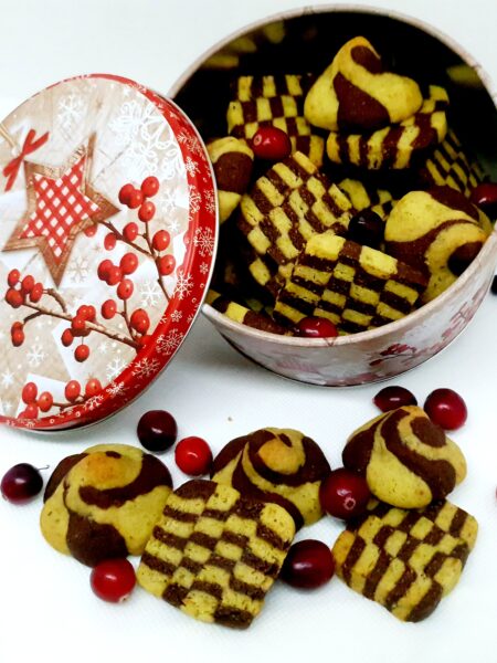 Biscuits damiers pistache et chocolat – Recette bredele facile et gourmande