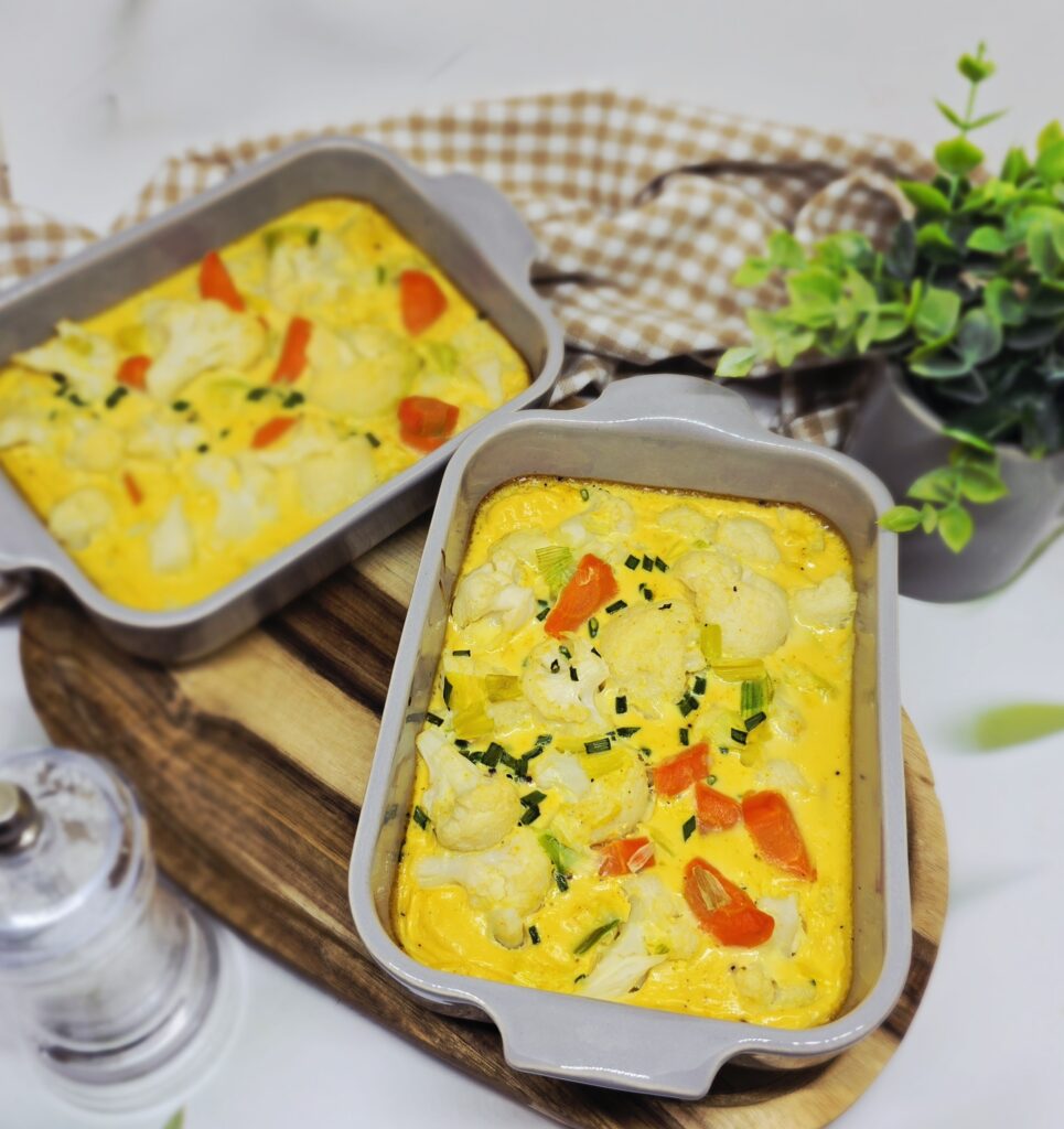 Flans de chou-fleur, poireaux et carottes au curry 1 Flans de chou-fleur, poireaux et carottes au curry