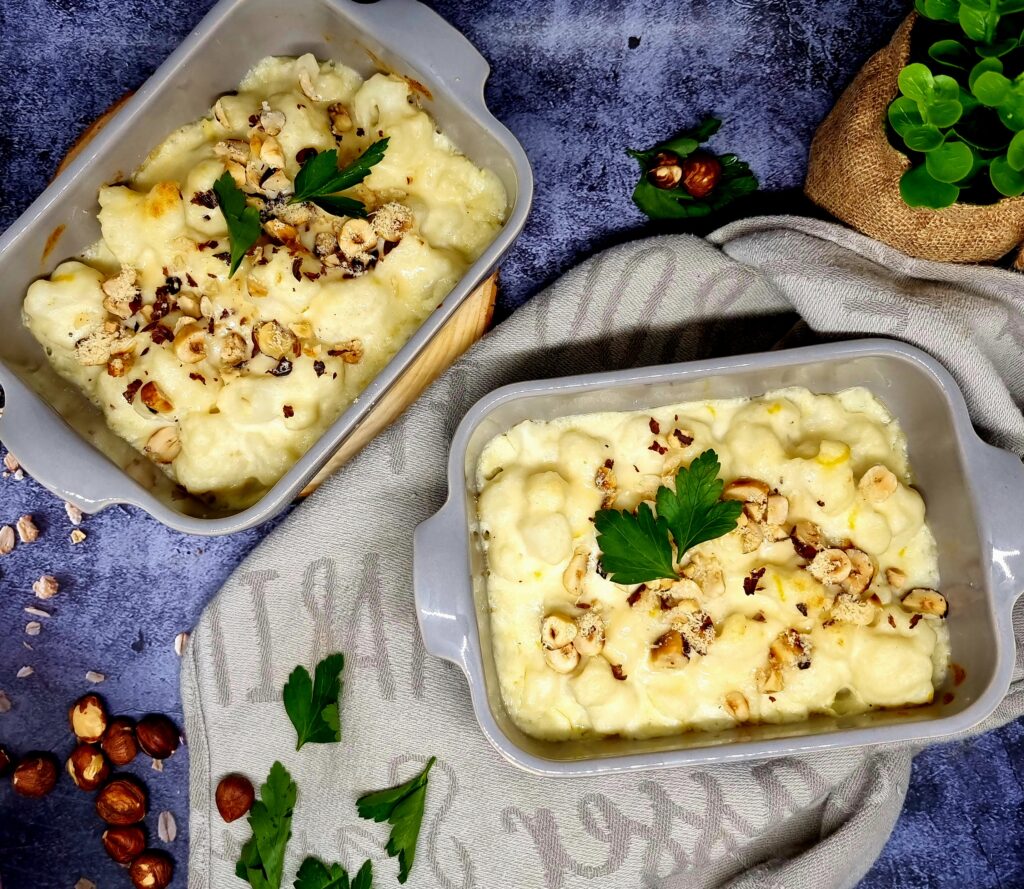 Gratin de chou-fleur, ricotta et noisettes – Recette gourmande et réconfortante