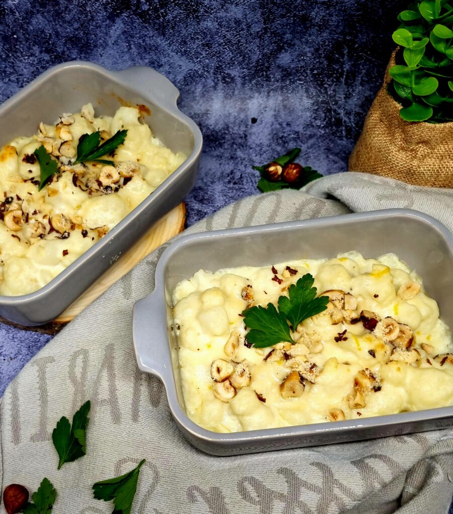 Gratin de chou-fleur, ricotta et noisettes – Recette gourmande et réconfortante