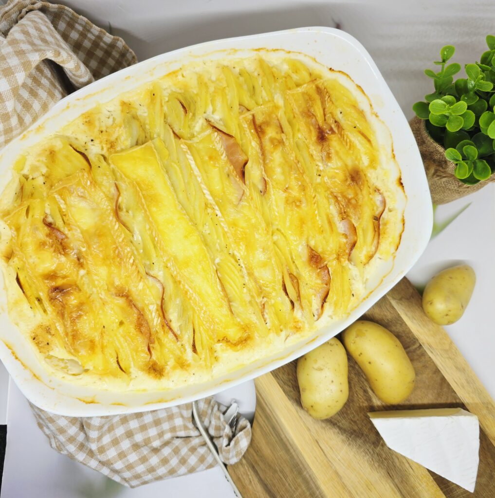 Gratin de pommes de terre au brie et bacon