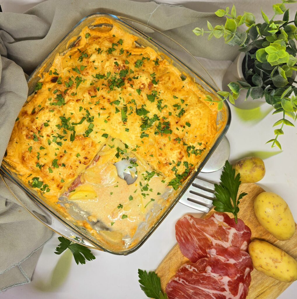 Gratin de pommes de terre à la coppa : recette fondante et gourmande
