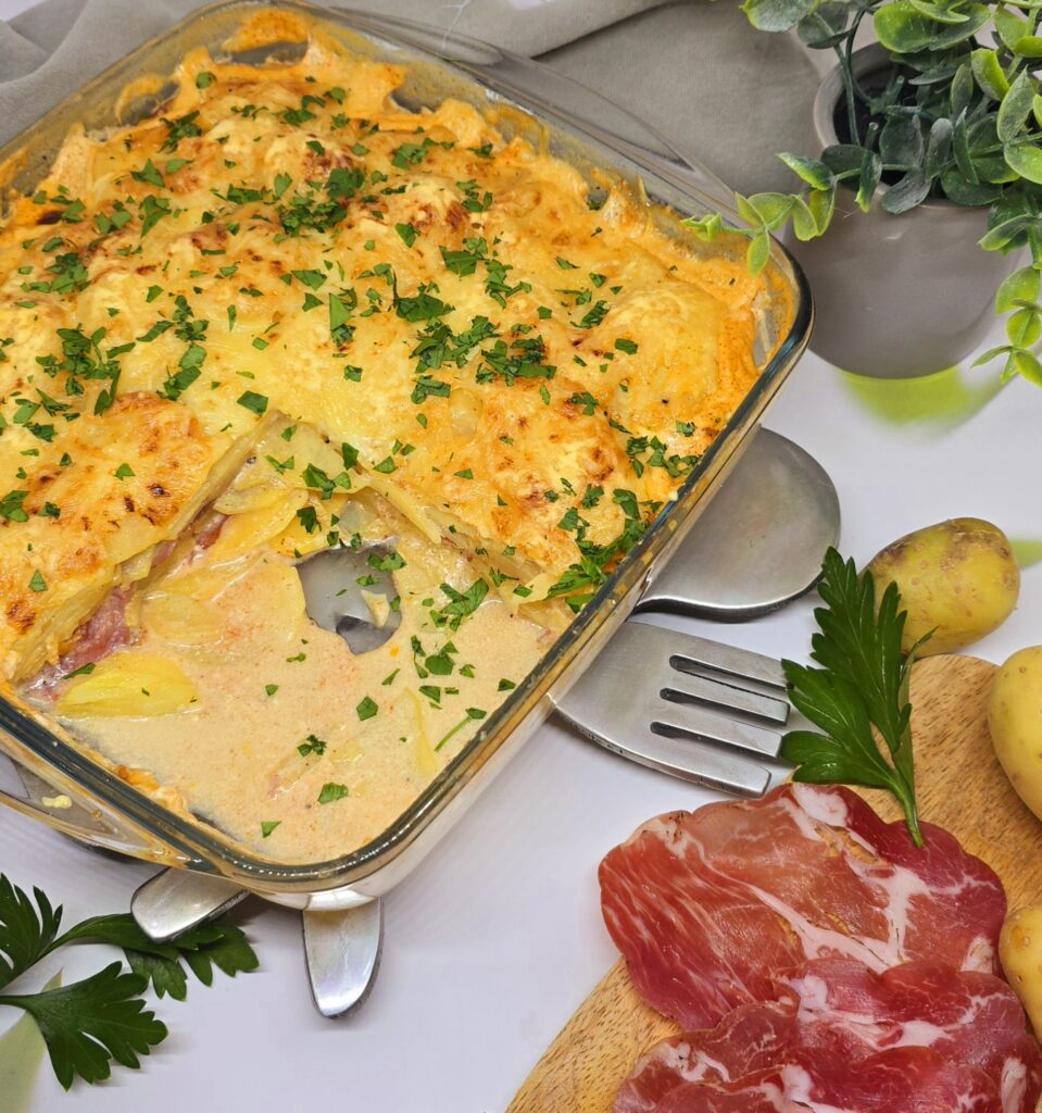 Gratin de pommes de terre à la coppa : recette fondante et gourmande
