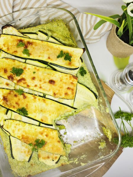 Gratin de ravioles et courgettes