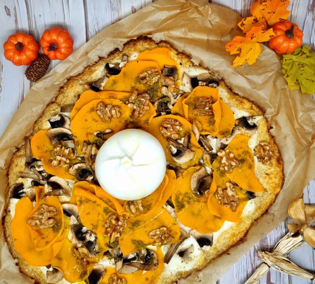 Pizza automnale à la pâte de chou fleur