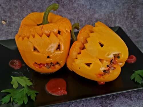 Poivrons farcis d’Halloween : recette gourmande et facile pour l’automne