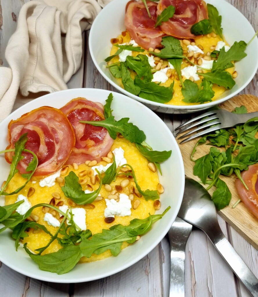 Polenta crémeuse à la pancetta