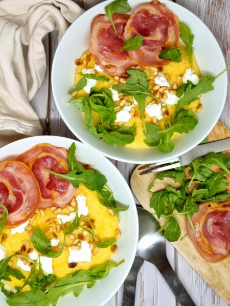 Polenta crémeuse à la pancetta