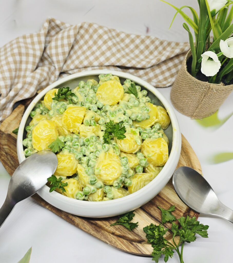 Salade de pommes de terre, petits pois et wasabi