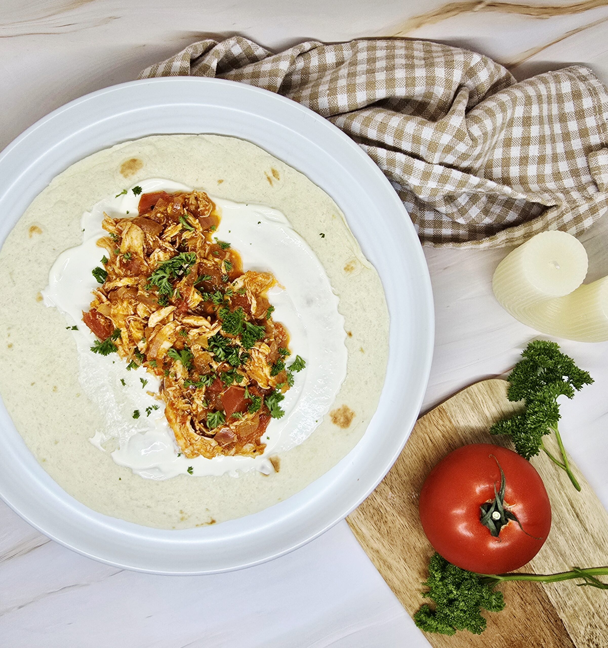 Tacos au poulet effiloché