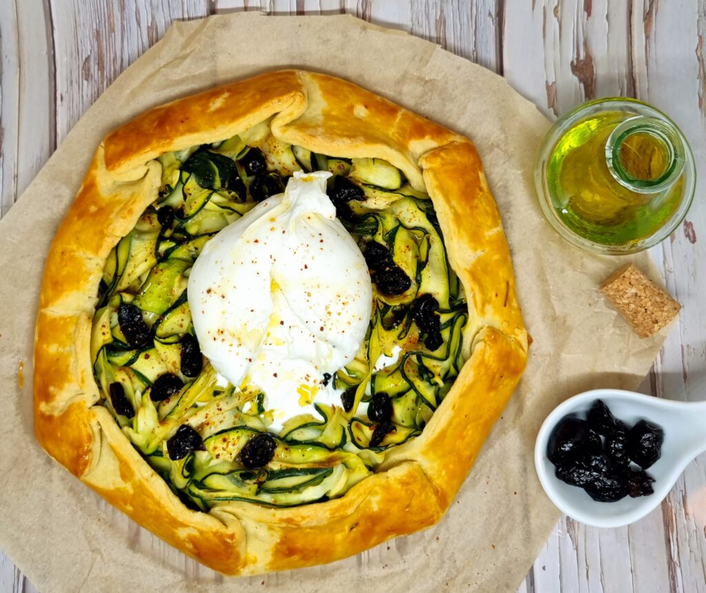 Tarte rustique courgette burrata
