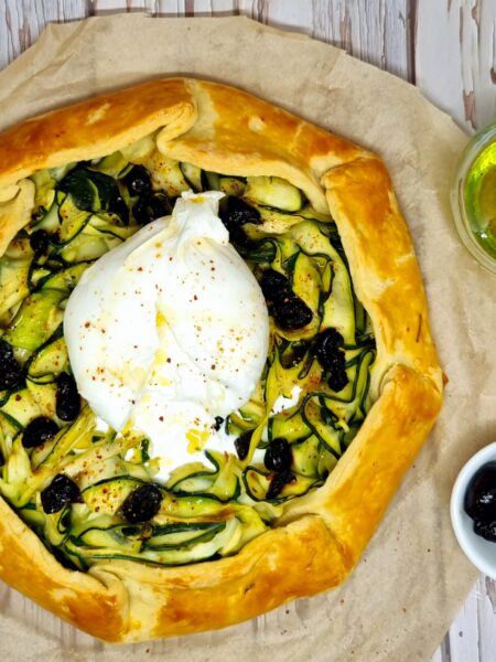 Tarte rustique courgette burrata