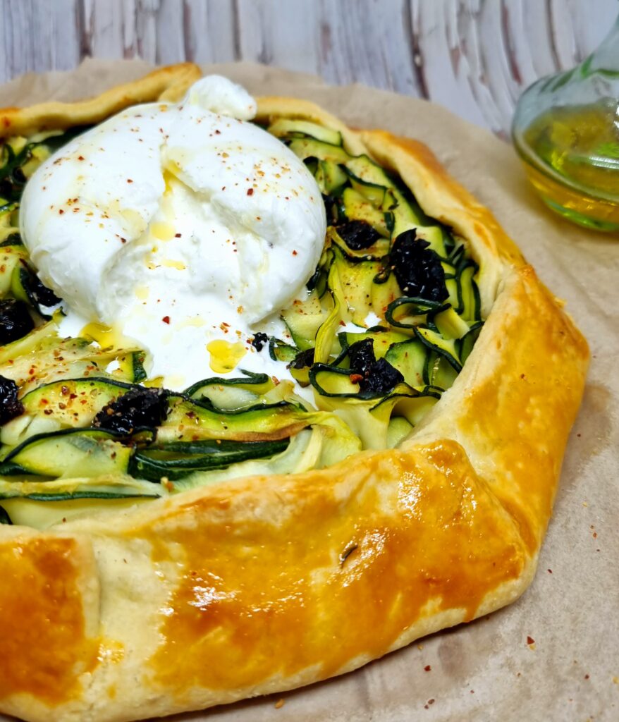 Tarte rustique courgette burrata