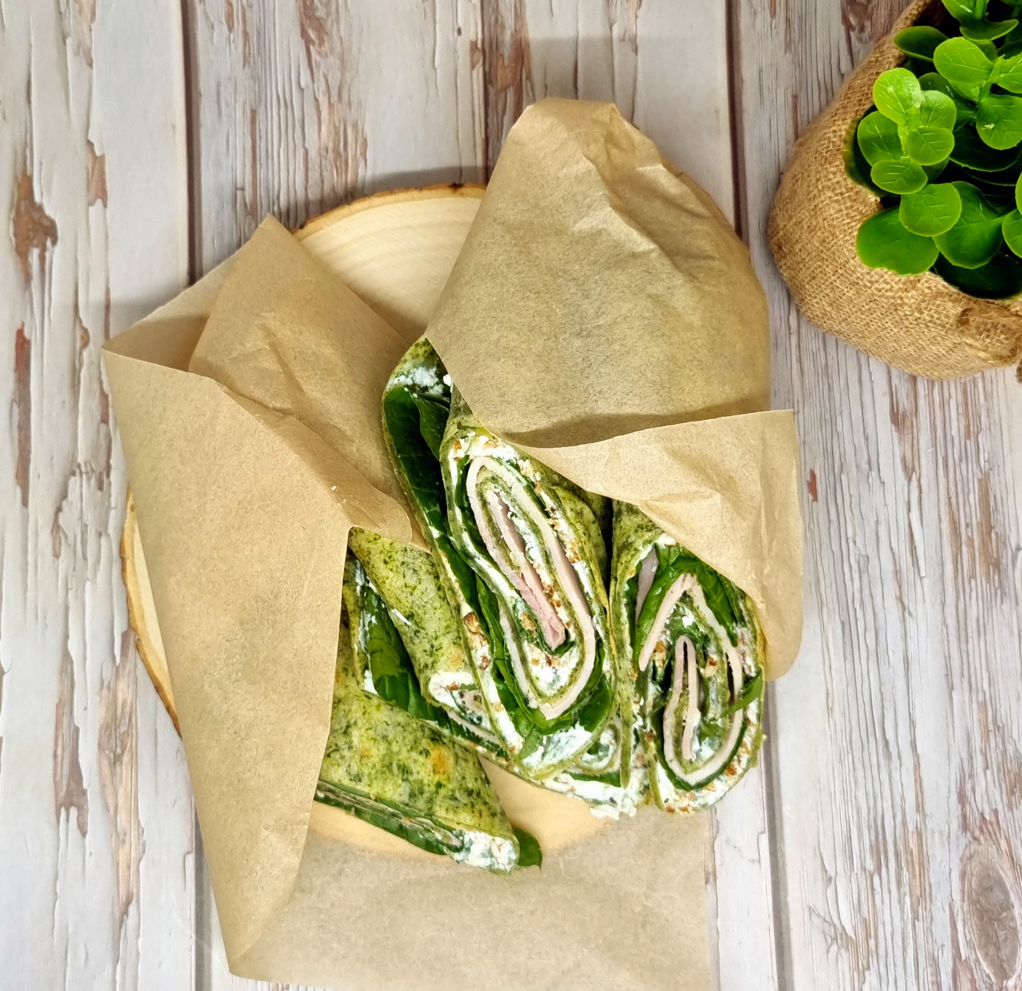Wraps épinards jambon et ricotta
