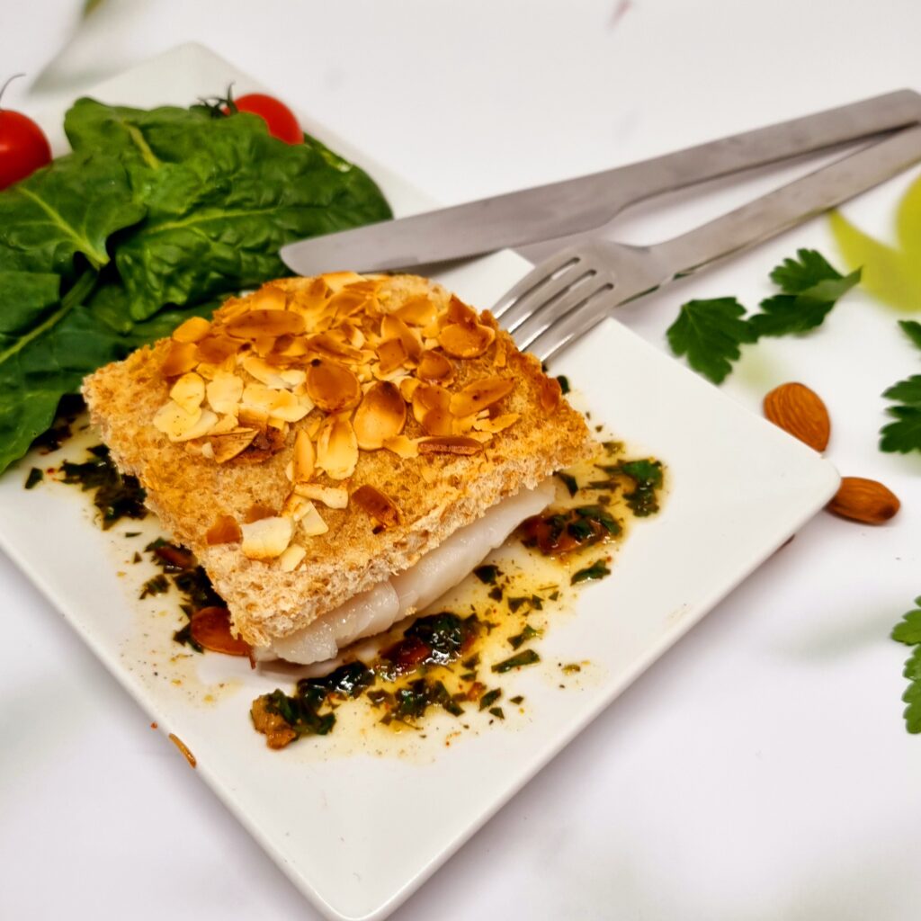 Cabillaud en croûte d’amandes facile et croustillant