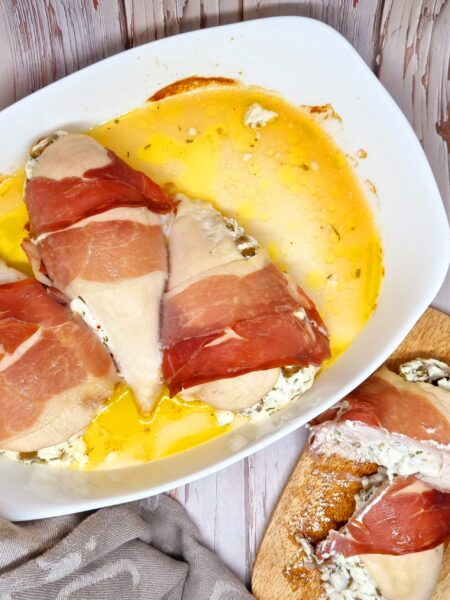 Filets de poulet farcis au fromage et jambon cru (recette facile)