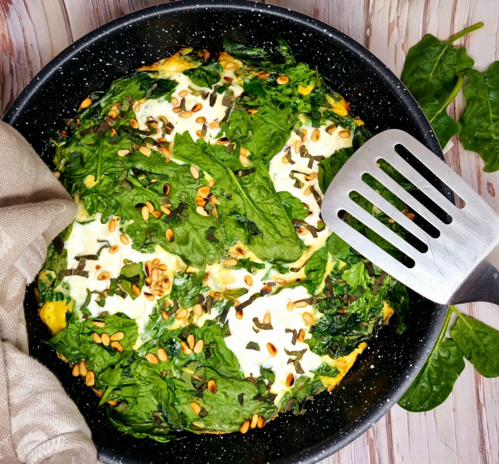 Frittata épinards burrata facile et gourmande