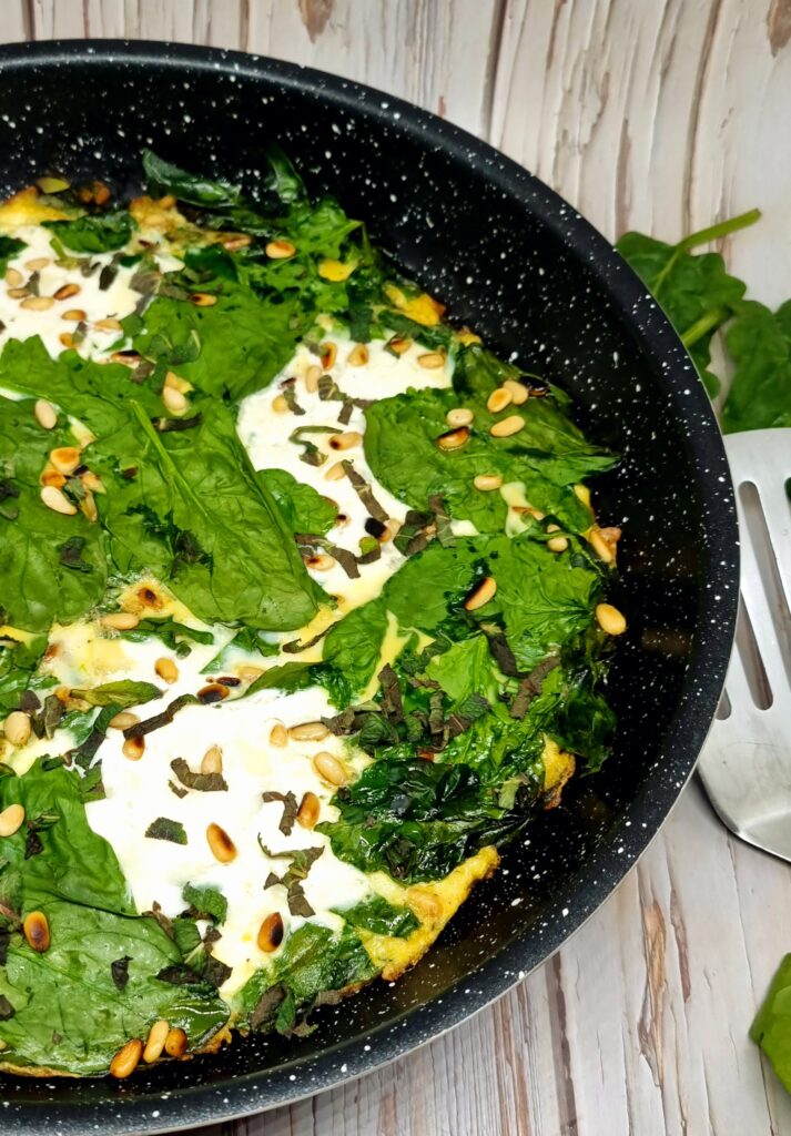 Frittata épinards burrata facile et gourmande