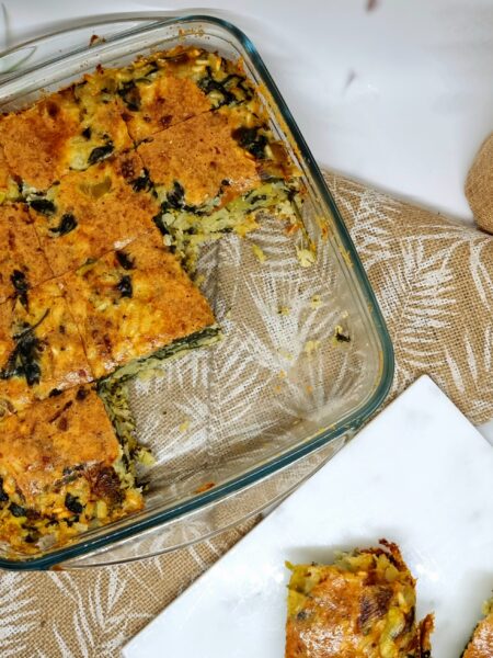 Gâteau de riz aux poireaux et épinards facile et savoureux