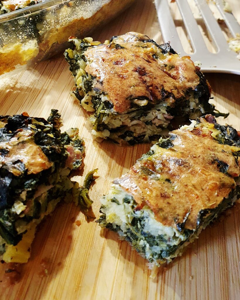 Gâteau de riz aux légumes verts (épinards, poireaux et parmesan) 1 Gâteau de riz aux légumes verts (épinards, poireaux et parmesan)